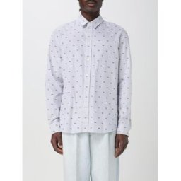 Maison Kitsuné Camicia in cotone con monogram stampato Grigio Taglia L