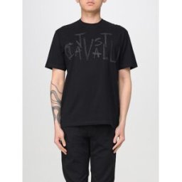 Just Cavalli T-shirt in cotone con maxi logo Nero Taglia L
