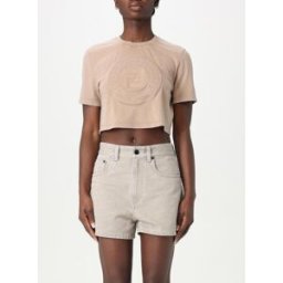 Fendi T-shirt cropped in cotone Beige Taglia M