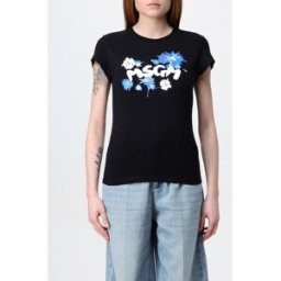 Msgm T-shirt in cotone con logo Nero Taglia S
