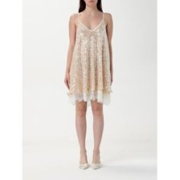 Aniye By Abito in tessuto paillettato Burro Taglia M