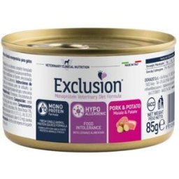 Exclusion Cat Diet Hypoallergenic Maiale e Patate Patè Lattina 85gr