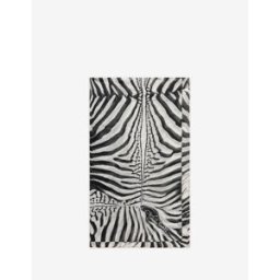 Roberto Cavalli Foulard In Seta Stampa White Tigresse - Female Sciarpe E Foulard Nero/bianco UNICA