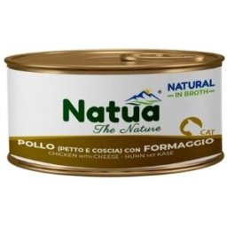 NATUA Cat Natural Classic in Brodo Pollo con Formaggio Lattina 85g
