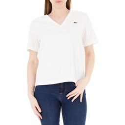Lacoste T-shirt scollo V BIANCO 38