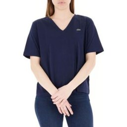 Lacoste T-shirt scollo V BLU NAVY 36