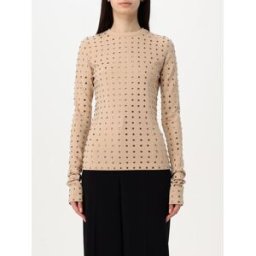 Sportmax T-shirt in jersey con strass Nudo Taglia S