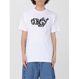 Obey T-shirt basic in cotone con logo Bianco Taglia S