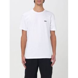 Obey T-shirt in cotone con stampa logo Crema Taglia XL