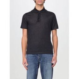 Shark Polo in maglia di lino Nero Taglia L