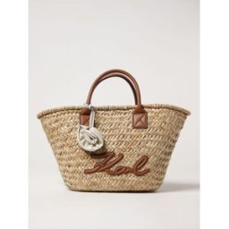 Lagerfeld Borsa K-Signature in rafia intrecciata e pelle sintetica Naturale Taglia OS