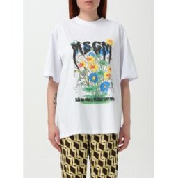 Msgm T-shirt in cotone con logo Bianco Taglia M
