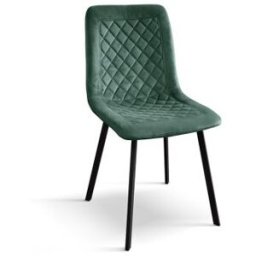 Pazzo Design Sedia Arianna set da 4 sedie verde in velluto e gambe in metallo