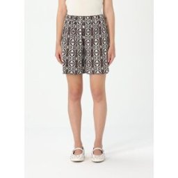 Max Mara Pantaloncino in cotone stampato Marrone Taglia 38