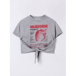Golden Goose T-shirt in cotone con stampa fragola Grigio Taglia 8