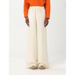 Max Mara Pantalone in misto seta Bianco Taglia 38