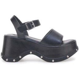 Sandali Neri In Vera Pelle con Platform Alto PITTARELLO ROCK 15777/Z 39