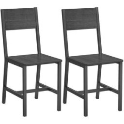 VASAGLE Sedie da Pranzo, Grigio Antracite + Nero Inchiostro