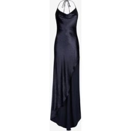 Roberto Cavalli Abito Lungo Con Scollo A Cascata - Female Abiti Blu Scuro 40