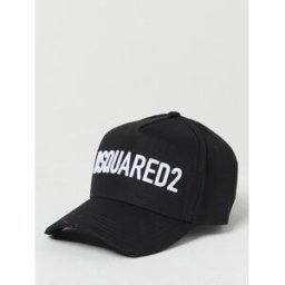 Dsquared2 Cappello in cotone con logo ricamato Nero Taglia OS