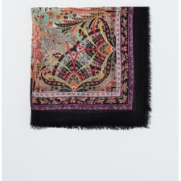 Etro Foulard in modal e seta Nero Taglia OS