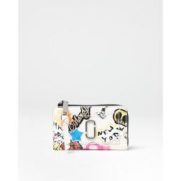 Marc Jacobs Portacarte di credito The Sticker Utility Snapshot in pelle stampata Rosso Taglia OS