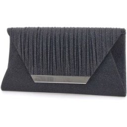 Pochette Nera Effetto Brillantinato con Calamita e Tracolla Rimovibile COVERI COLLECTION 0149-F --