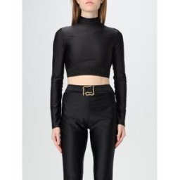 Just Cavalli Top crop in jersey Nero Taglia 40