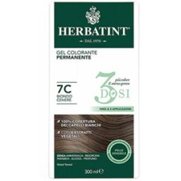 ANTICA ERBORISTERIA Herbatint Tintura per Capelli Gel Permanente 3 Dosi 7C Biondo Cenere 300 ml