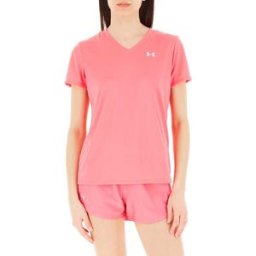 Under Armour T-shirt scollo V ROSA SM