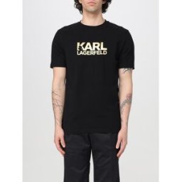 Lagerfeld T-shirt in cotone con stampa logo Nero Taglia S