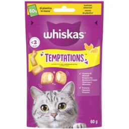 WHISKAS Snack Gatto Temptations 60G POLLO E FORMAGGIO