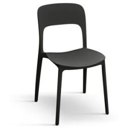 Pazzo Design Sedia Luana set da 4 sedie Nero in Polipropilene