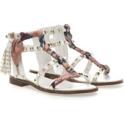 Sandali Bianchi Con Borchie e Foulard Me & Me 660 38