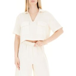 VICOLO T-shirt misto lino BURRO M