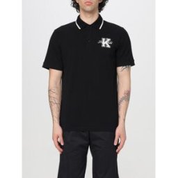 Lagerfeld Polo in cotone stretch con monogram Nero Taglia L