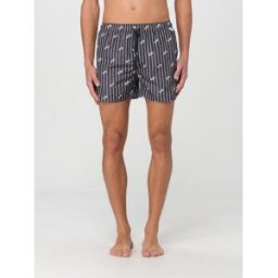 Gcds Costume in nylon con stampa logo Nero Taglia S