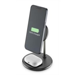 Cellular Line Supporto Tavolo Ricarica Wireless Magsf2in1wirk-nero