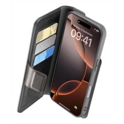 Cellular Line Cover Book Agenda Per iPhone 16 Pro Max-black