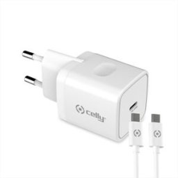 CELLY Tc1c20wlightwh Tc 1 Usb-c 20w + Light Cable-bianco/plastica