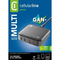 Cellular Line Caricatore Da Rete Achusbgan4pd100wk-nero