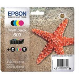 Epson 603 Stella Marina T03u Standard Multipack 4 Colori-nero, Ciano, Magenta, Giallo