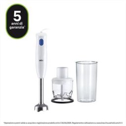 Braun Frullatore A Immersione Minipimer Mq10.201m-bianco