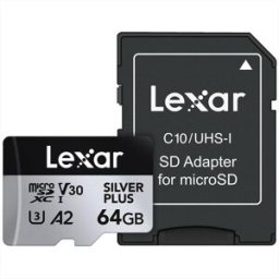 Lexar 64gb Microsdxc Silver Plus A2 V30-silver
