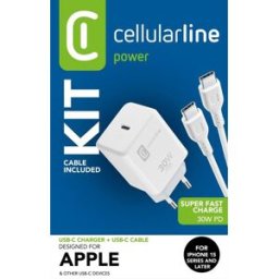 Cellular Line Caricatore Da Rete Achiphkitc2cpd30ww-bianco