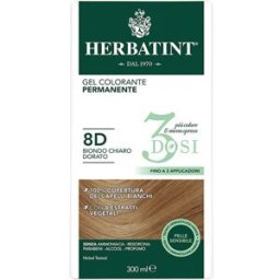 ANTICA ERBORISTERIA SpA Herbatint Tintura per Capelli Gel Permanente 3 Dosi 8D Biondo Chiaro Dorato 300 ml