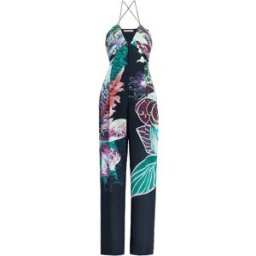 Roberto Cavalli Tuta Con Stampa 'exotic Flora' - Female Abbigliamento Blu Scuro 38