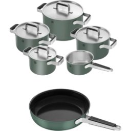 Set di 6 Pentole e Padelle Pure verdi in acciaio inox per Induzione Zwilling