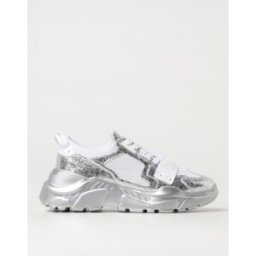 Versace Jeans Couture Sneakers in mesh e pelle cracklè Bianco Taglia 40