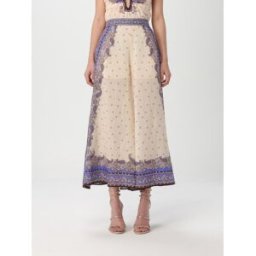 Zimmermann Pantalone culotte in ramie stampato Viola Taglia 2